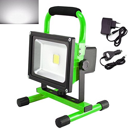 MCTECH® 20W LED Strahler Kaltweiß Grün Tragbare Handlampe LED Flutlicht-Lampe Camping Lampe Arbeitsscheinwerfer Angeln Beleuchtung Outdoor Laterne Campinglaterne Werkstatt-Flutlicht IP65 (20W Kaltweiß) - 3