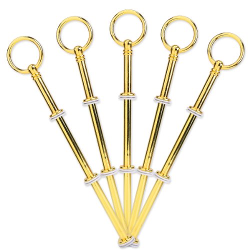 5 Set golden Farbe rund Motive mini Metallstange Mittellochausstech 2 bis 3 Etage Etagere für Hochzeitstorte Tortenständer Tortenhalter Torten