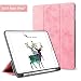 Produktbild SXOVO Neueste iPad 9,7 Zoll 2018 Fall mit Stifthalter und Stiftladeadapter-Steckplatz - Leichte weiche TPU Rückseite und Trifold Stand mit Auto Sleep / Wake, Schutz für Apple iPad 6. Generation (Apple Pencil is NOT included) (Rosa)
