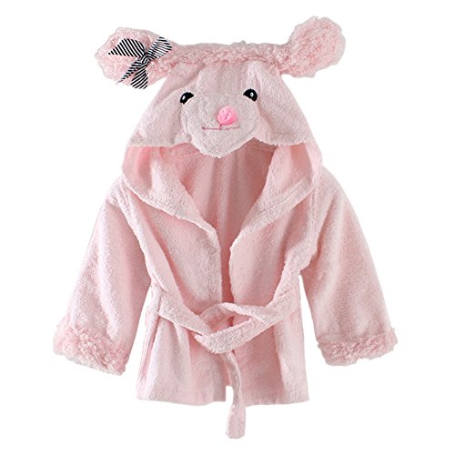 LittleSpring Baby Girls' Bathrobe Animal Cartoon Size 0-3T Pink