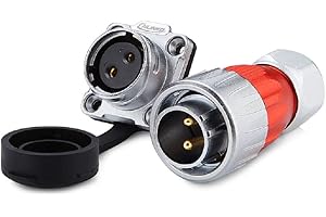 CNLINKO DH-20 M20 Impermeable carcasa metálica tipo cilindro conector de aviación 2 3 4 5 7 9 10 12 19 24 pines para señal o conexión de alimentación (2 pines)