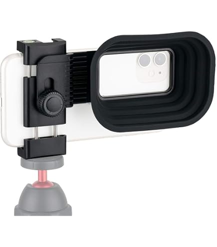 PROfezzion Pare-Soleil Téléphone Anti-Reflets + Clip Filtre - Kit Photographie Pour IPhone Samsung Noir Silicone