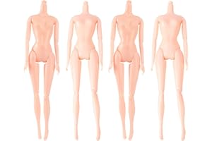 Milisten, 4 pezzi femminili snodati per bambole, 12 articolazioni mobili, bambole a corpo nudo fai da te figura femminile per ragazza bambino compleanno festa favore