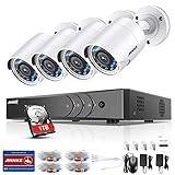 * Luz de estrella 1080P HD: el 3MP DVR 5-en-1 de 8 canales funciona con 4 cámaras Starlight 1080P para brindar imágenes brillantes y saturadas de color. Las cámaras usan un sensor con una superficie de objetivo más grande, así como una lente con una apertura más grande, por lo que brindan un festín a sus ojos.