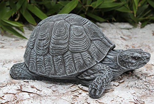 Steinfigur Schildkröte - Schiefergrau, Deko, Figur, Garten, Stein, frostsicher