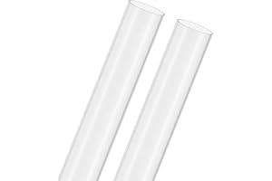 M METERXITY 2-Pack Clear Rigid Acrylic Pipe, 36mm[1.42"] ID x 40mm[1.57"] OD Plastic Round Tube for Water Cooling System/Lamps/Fountains/Aquariums/Display Stand, Acrylic Tubing [305mm/12IN]