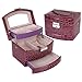 Produktbild Keliour-bx Schmuckkästchen Organizer Krokodil Muster Automatische Schmuckschatulle Leder DREI-Schicht Schmuckschatulle Lagerung Schmuckschatulle Kosmetikkoffer Für Mädchenmutterfrauen (Farbe : Lila)