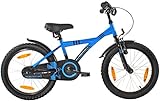 PROMETHEUS Kinderfahrrad 18 Zoll Jungen und Mädchen in Blau...