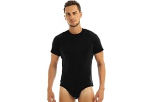 Freebily Bodysuit herr sportdräkt bomull triathlon atletisk body konstnärlig leotard jumpsuit bodysuit pyjamas overall korta overaller gym sportkläder fitness t-shirt