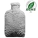 Produktbild Wärmflasche,Bigmeda Hot Water Bottle Grau Wärmflasche mit Bezug Microfaserbezug Sicher und Warm Länger für Gemütliche Abende, 2L