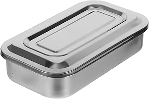 FOMIYES Bandeja médica del instrumento de la caja del esterilizador del acero inoxidable de 8 pulgadas con las herramientas de la manicura de la tapa