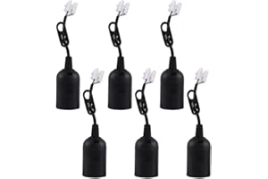 CLIUNT E27 Ersatzfassung, 6 Stück Lampenfassung mit Kabel, 4A 250V Fassung E27, Glühbirnen Fassung, Renovierfassung Lampenfassung Baustellenfassung E27 (max.60W)