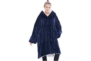 FELOVE Sweat à Capuche Surdimensionné,Hoodie Couverture Couverture a Capuche Hive，Plaid à Manche Polaire Pull Femme Homme Adulte Chaud,avec Poches Portables aux Adultes,Hommes,Femmes,Adolescents