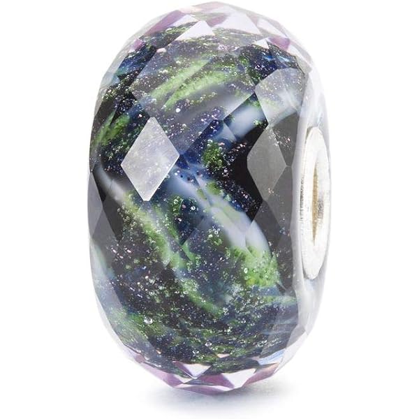 Trollbeads Charm 'Facettierter Blauer Goldstein' – Handgefertigter Glas-Anhänger In Schimmerndem Blau, TGLBE-30054