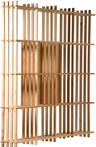 doLuxe 29705e Flexibles Designer Wandregal mit 680 Möglichkeiten, CD DVD Regal offen zum Aufhängen, Schweberegal, Holz, natur, 97.00 x 16.00 x 97.00 cm - 11