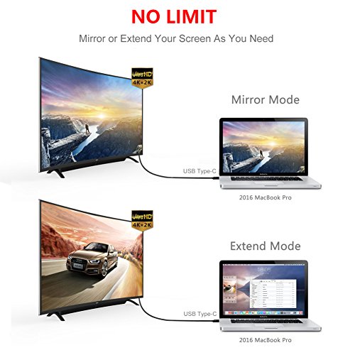 USB 3.1 Typ-C zu HDMI Kabel für MacBook Pro, MacBook, ChromeBook Pixel, Samsung Galaxy S8 / S8 Plus und mehr. Thunderbolt 3 Kompatibel, [DEMEDO] USB C zu HDMI Kabel – 3m / 10f - 5