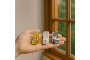 Byour3 - Set 4 Ganci Adesivi per Bastoni Astine Estensibili con Molla a Doppia Pressione Regolabili per Vetri Porte Finestre (Set 4 pz, Bianco)