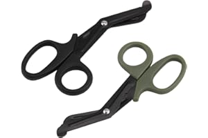 AISIKOO 2 Stück Medizinische Verbandschere, Rettungsschere, Verbandsschere Pflege, Verbandschere Krankenschwester, Chirurgische Schere, Schwarz+Grün, 15cm