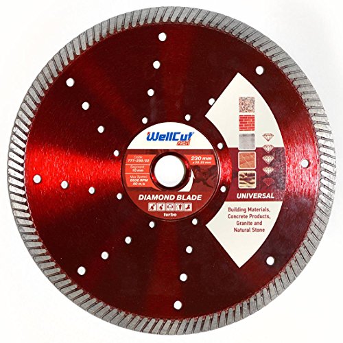 WELLCUT Diamant Trennscheibe 230 mm Stahlbeton + alle Betonprodukte, Granit, Ziegel Universal, PROFI High Quality