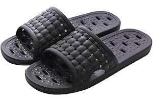 JIJIe Bathroom Slippers for Women Men, Quick Dry Breathable Non-Slip Shower Travel Hole Design