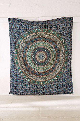 Indian Elephant Tapestry Wall Hanging, Bohemian Mandala Bedding Double, Hippie Dorm Room Decorations, Boho Decor, Cotton Fabric Beach Blanket, Hippy Picnic Throw, Urban Wall Tapestries by Trade Star Exports - 3