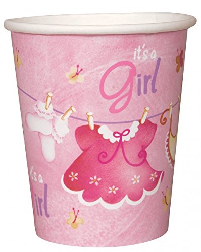 48 Teile Baby Shower Deko Set Wäscheleine Rosa für 16 Personen - 3