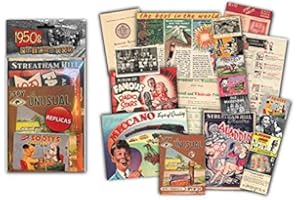 Sweet and Nostalgic 1950s Childhood Memorabilia Gift Pack with over 20 pieces of Replica Artwork