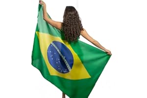 GENERIC 3x5Ft Brazil Flag with Eyelets (150 x 90cm), Large Brazil National Flag for World Cup 2022 - Vivid Color & UV Fade Resistant, Brazil Football Fans Flags for Outdoor/Bar/Party Decorations