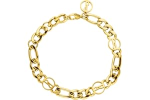 Purelei® Bransoletka premium (złota), damska bransoletka z trwałej stali nierdzewnej, wodoodporna biżuteria z zawieszką, regulowana długość 17-20 cm, 17 centimeters, 34-3