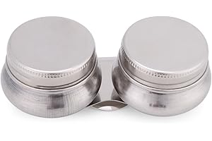 SYNYEY Tazza per tavolozza in acciaio inossidabile, tazza per tavolozza portatile con design a doppia tazza con coperchio e clip per pittura acrilica o ad olio
