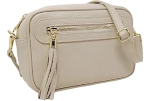 Mauro Pelletteria Borsa tracolla donna piccola 100% Vera Pelle Made in Italy con Cerniera e Tracolla Regolabile, modello Joy