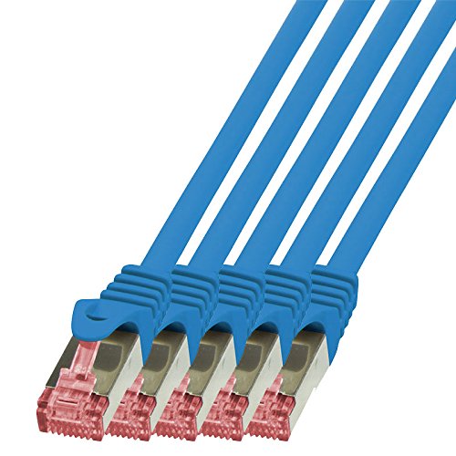 BIGtec – 5 Stück – 0,15m Netzwerkkabel Patchkabel Ethernet LAN DSL Patch Kabel Gigabit weiß ( 2x RJ-45 Anschluß , CAT6 , doppelt geschirmt ) 0,15 Meter - 6