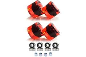 LECREATEKIT Ruedas de monopatín longboard, 4 piezas 78A ruedas de monopatín longboard ABEC-9 rodamientos espaciadores juego de monopatín para ruedas de monopatín (rojo B)