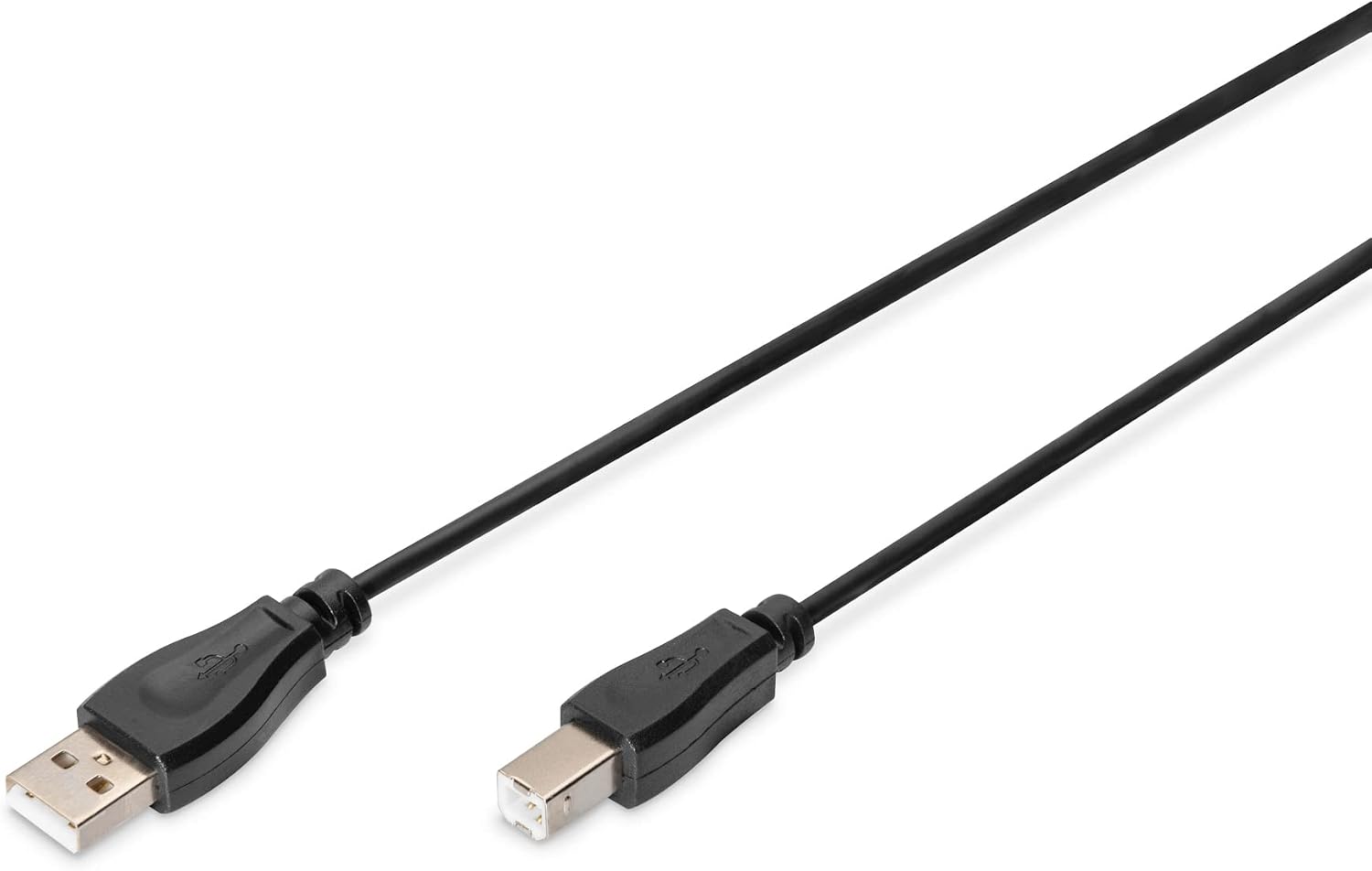 DIGITUS Câble USB 2.0-1,8 m - USB-A vers Type B - 480 Mbps - Câble de connexion pour ordinateurs, ordinateurs portables, hubs, imprimantes - Noir