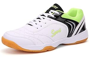 Eribby Adult Badminton Shoes, Non-Marking Gum Rubber Indoor Badminton Shoes for Men