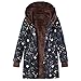 Produktbild Damen Winterjacke UFODB Frauen Hoodie Mantel Leinen Nationaler Stil Drucken Slim Fit Plus Samt Mit Kapuze Freizeitjacke Coat Sweatjacke Outwear Trenchcoat M-5XL