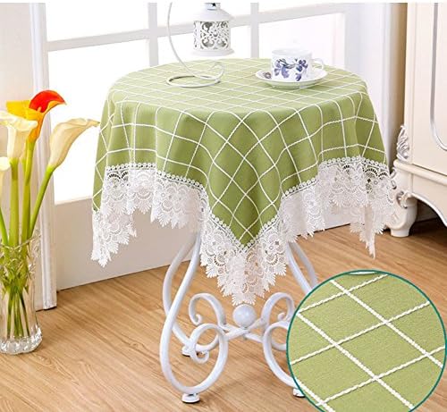 AJKAHKCHFKCK Blended Lace Square Round Tablecloth,Wipe clean Spill-proof Stain resistant Table cloth Bedside table Tea-T Diameter:180cm(71inch)