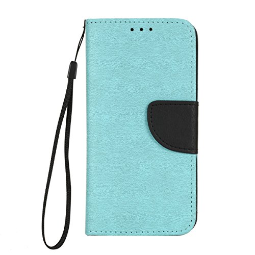 Huawei P10 Lederhülle,Huawei P10 Brieftasche,JAWSEU Vintage Retro Blau Schwarz Magnetverschluss Bookstyle Lanyard/Strap Kunstleder PU Leder Brieftasche Hülle Wallet Case Flip Cover Hüllen Etui Silikon Back Rückseite Cover mit [Ständerfunktion] und [Kartenfächer]für Huawei P10+1xSchwarz Glitzer Bling Eingabestift-Blau Schwarz