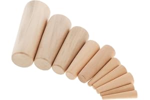 Almencla 10pcs Marine Boat Wooden Conical Bungs Plugs Set Emergency Plug Up Hole