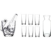 Pasabahce Paşabah&ccedil;e Raki Glass and 9 Pieces Raki Glass and Ice Bucket Set