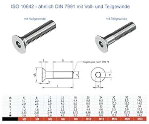 Viti A Testa Svasata M2 X 10 ISO 10642 - Acciaio Inox A2, 6 Pezzi