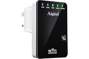 WODGREAT Wi-Fi Extender| WiFi Internet Booster for Home& Office | Compact WiFi Repeater |Covers up to 2000 sqft and 30 devices| 2 Ethernet Ports |2.4GHz/300Mbps |1-Tap WPS Setup| Works with All Router Modem