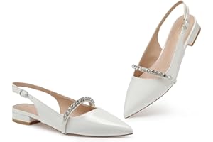 Zhabtuc Damskie płaskie buty typu slingback ze szpiczastym noskiem dla kobiet eleganckie buty, 36-42 EU