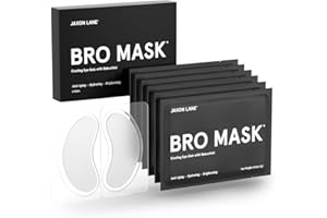 JAXON LANE BRO MASK Under Eye Gel Pads: Cooling Eye Patches for Dark Circles and Puffiness | Anti Aging Hydrogel Eye Patch Set w/ Bakuchiol, Green Tea, Hyaluronic Acid, Caffeine, Niacinamide/Vitamin B3 -6 Pairs