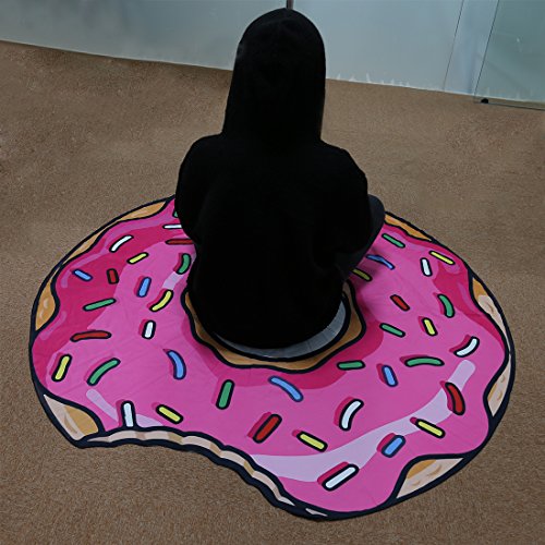 GWELL Interessant Rund Strandtuch Yoga Matte Tischdecke Dekor Wandbehang donuts - 5