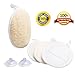 Exfoliating Loofah Sponge Pads (4 Pack) + Bonus Drying Hooks - All Natural Luffa for Men & Women