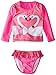 Pumpkin Patch Baby Girls 0-24M Babies Swan Rash Set Swimsuit, Pink (Bubblegum), 12-18 Months