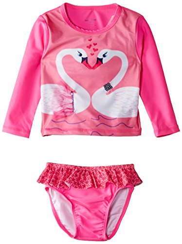 Pumpkin Patch Baby Girls 0-24M Babies Swan Rash Set Swimsuit, Pink (Bubblegum), 12-18 Months
