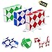 Price comparison product image Linseng 24 Parts Snake Cube No Stickers No Fading Speed Cube Puzzle Fidget Toys Magic Ruler Twist Cube for Kids (3 Pack, White)
