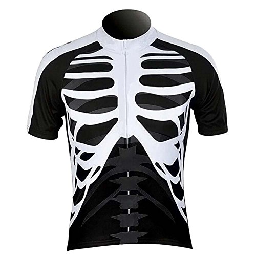 WOLFBIKE Esqueleto de Calavera Camiseta Fresco Verano Traje de Ciclismo Bicicleta Jersey Desgaste, Extra-Large